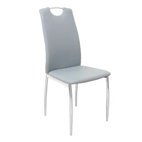 Jedálenské stoličky KONDELA Ervina jedálenská stolička sivá / chrómová