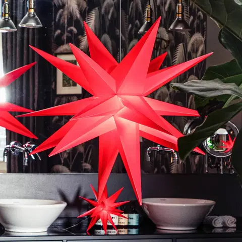 Vianočné svetelné hviezdy STERNTALER LED hviezda interiér a exteriér Ø 25 cm červená