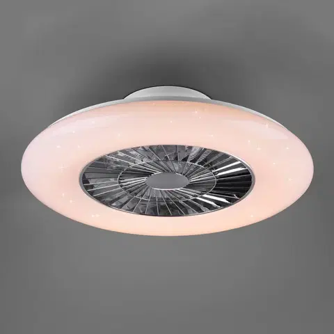 Stropné ventilátory so svetlom Reality Leuchten LED stropný ventilátor Visby, Ø 60 cm, biela