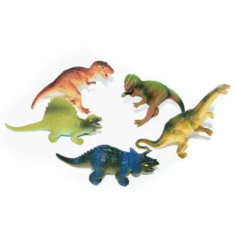 Drevené hračky Sada dinosaurov vo vrecúšku, 5 ks
