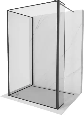 Sprchové dvere MEXEN/S - Kyoto Sprchová zástena WALK-IN 120 x 120 x 30 cm, čierny vzor, čierna 800-120-120-221-70-70-030