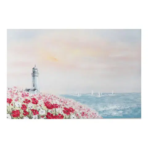 Dekorácie a bytové doplnky Obraz na plátne 80x120 Lucerna medzi kvetmi na pobreži