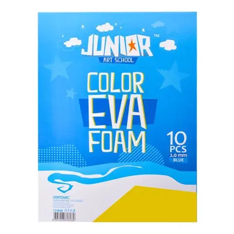 Kreatívne a výtvarné hračky JUNIOR-ST - Dekoračná pena A4 EVA žltá 2,0 mm, sada 10 ks