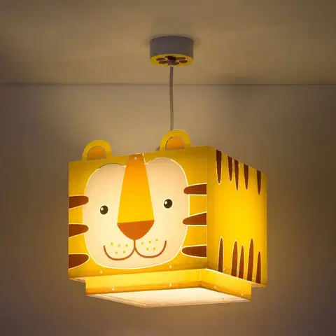 Závesné svietidlá Dalber Detská závesná lampa Little Tiger, 1-plameňová