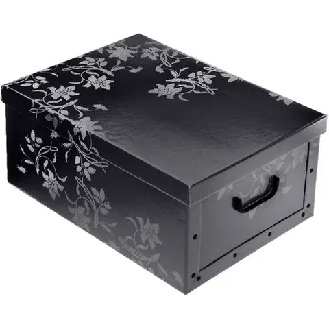 Úložné boxy Úložný box s vekom Ornament 51 x 37 x 24 cm, čierna