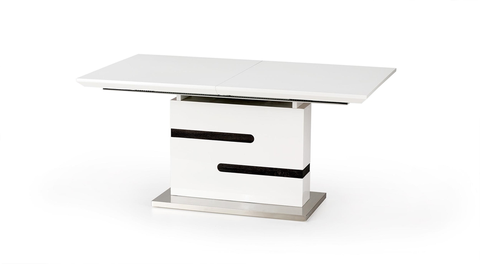 Jedálenské stoly HALMAR Monaco rozkladací jedálenský stôl biely lesk / sivá