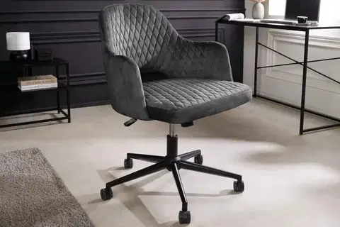 Kancelárske stoličky LuxD Dizajnová kancelárska stolička Laney sivý zamat