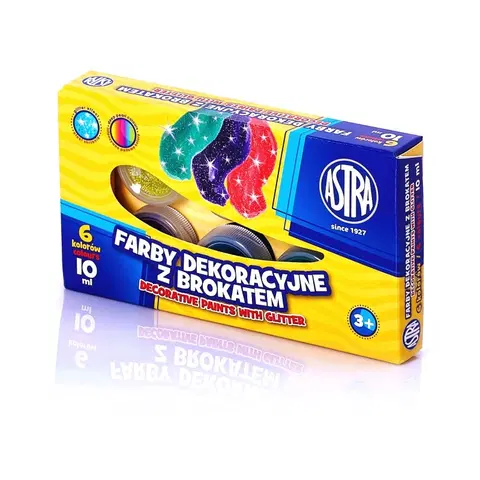Hračky ASTRA - Dekoračné farby s glitrami 6x10ml, 301116001
