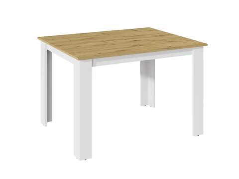 Jedálenské stoly KONGI jedálensky stol 120 cm, biela/dub Artisan