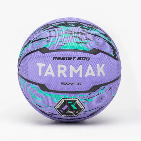 basketbal Basketbalová lopta veľkosť 6 R500 fialovo-tyrkysová