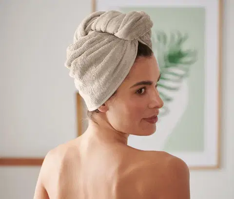 Bathroom Accessories Obzvlášť sajúci uterákový turban, béžový