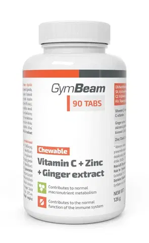 Komplexné vitamíny Vitamin C + Zinc + Ginger Extract - GymBeam 90 tbl.