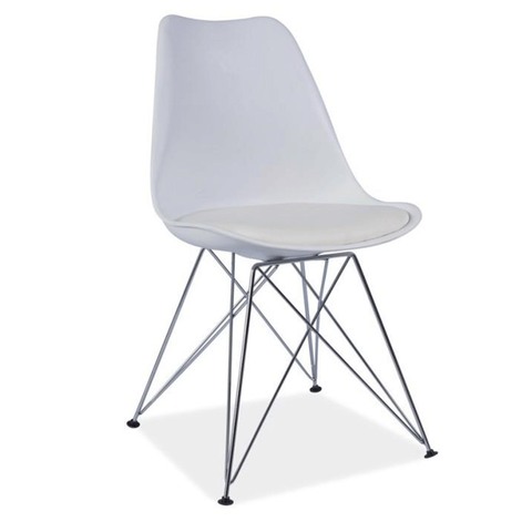 Jedálenské stoličky KONDELA Metal 2 New jedálenská stolička biela / chróm