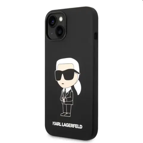 Puzdrá na mobilné telefóny Zadný kryt Karl Lagerfeld Liquid Silicone Ikonik NFT pre Apple iPhone 14 Plus, čierne 57983112371