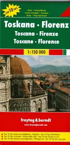 Do auta Toskánsko - Florencia mapa 1:150 000