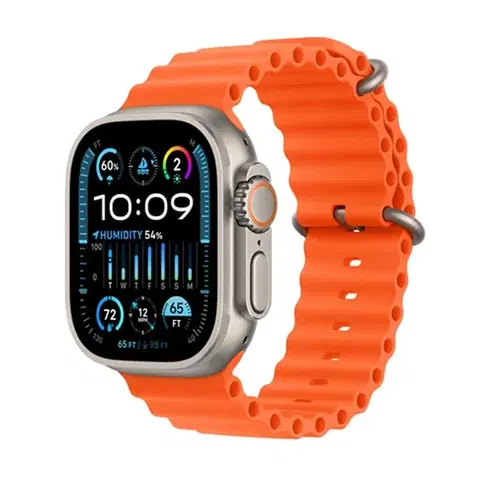 Inteligentné hodinky Apple Watch Ultra 2 GPS, 49mm , titánové puzdro s oceánskym remienkom oranžová MREH3CSA