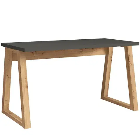 Moderné kancelárske stoly Písací stôl Iga Grafit / Dub Artisan