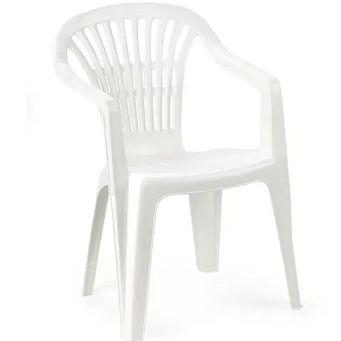 Záhradné plastové kreslá Záhradná stolička Scilla biela
