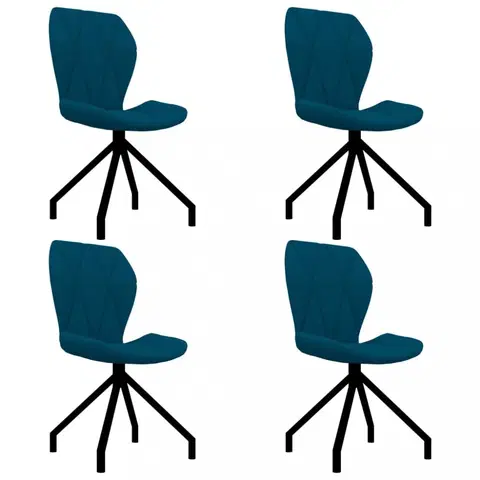 Jedálenské stoličky a kreslá Jedálenská stolička 4 ks umelá koža Dekorhome Modrá