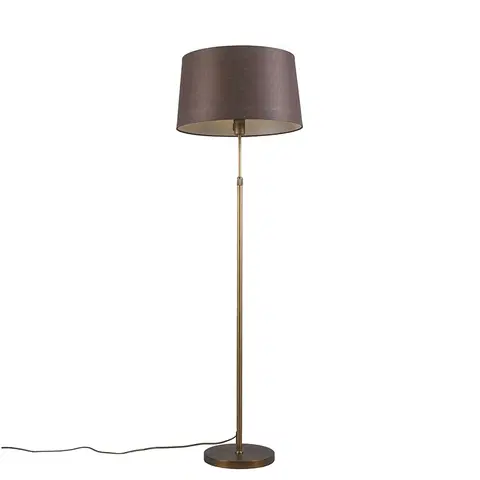 Stojace lampy Stojacia lampa bronzová s hnedým tienidlom nastaviteľná 45 cm - Parte