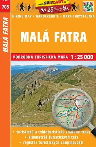 Turistika, skaly Malá Fatra - tmč.705 - 1:25 000 SC