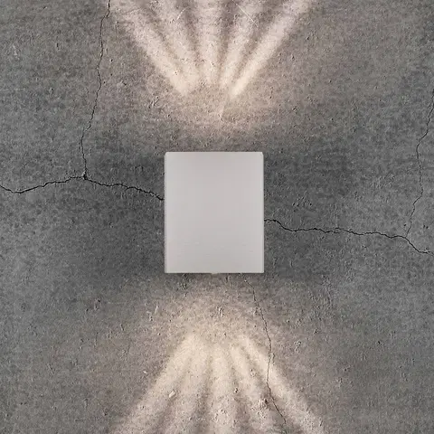 Vonkajšie nástenné svietidlá Nordlux Vonkajšie nástenné LED Canto Kubi 2, 10 cm, biele