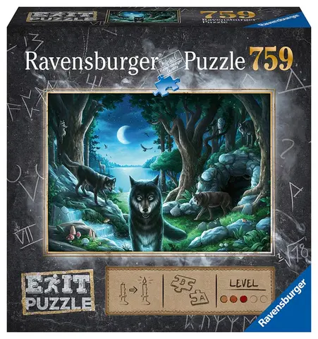 Hračky puzzle RAVENSBURGER - Exit Puzzle: Vlk 759 dielikov