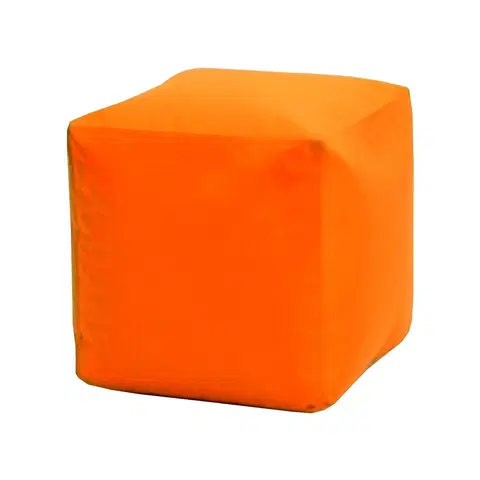 Sedacie vaky Sedací taburet CUBE oranžový s náplňou