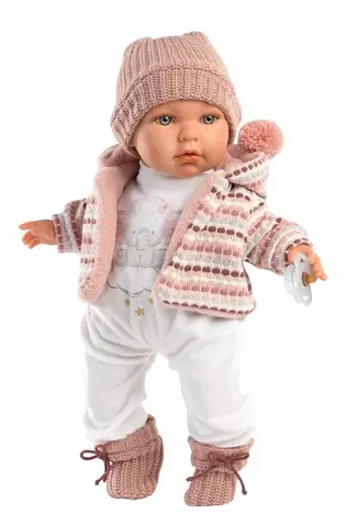 Hračky bábiky LLORENS - 42406 BABY JULIA - realistická bábika so zvukmi a mäkkým látkovým telom - 42 cm
