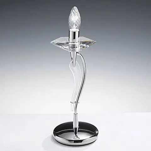 Stolové lampy Metallux Stolná lampa Icaro krištáľové sklo, chróm