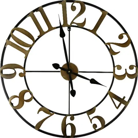 Hodiny Designové nástenné hodiny Golden dial, 70cm