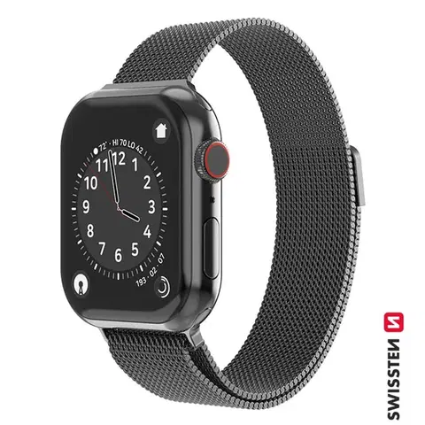Príslušenstvo k wearables Swissten Milanese Loop remienok pre Apple Watch 42-44, čierny 46000211