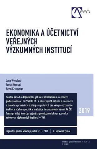 Ekonómia, Ekonomika Ekonomika a účetnictví veřejných výzkumných institucí - Jana Wenclová,Tomáš Wencel,Pavel Kriegsman