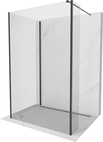 Sprchové dvere MEXEN/S - Kyoto Sprchová zástena WALK-IN 130 x 110 x 30 cm, transparent, čierna 800-130-110-221-70-00-030