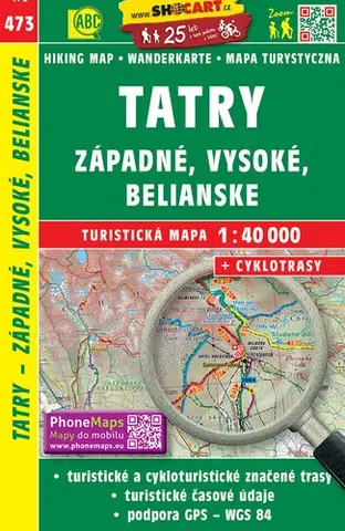 Turistika, skaly Tatry - Západné, Vysoké, Belianske 1:40 000