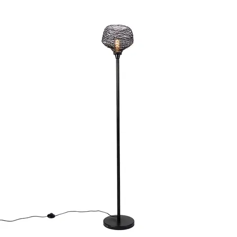 Stojace lampy Dizajnová stojaca lampa čierna 26 cm - Sarella