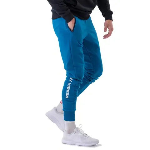 Pánske klasické nohavice Pánske tepláky Nebbia „Re-gain“ 320 blue - XL