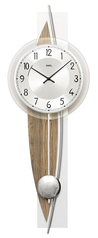 Hodiny Dizajnové nástenné kyvadlové hodiny 7452 AMS 67cm
