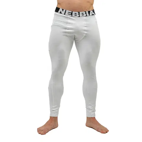 Pánske klasické nohavice Pánske legíny s vreckom Nebbia Discipline 708 White - L