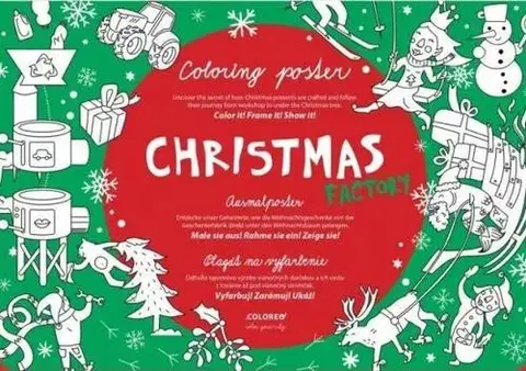 Maľovanky pre dospelých Christmas Factory Plagát - Omaľovánka - Tero Abaffy