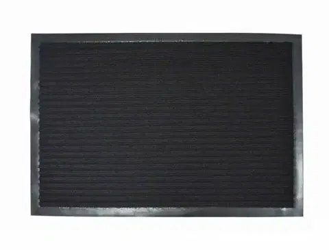 Rohožky Kinekus Rohož 40x60 cm guma+textil čierna pruhovaná s gumeným okrajom