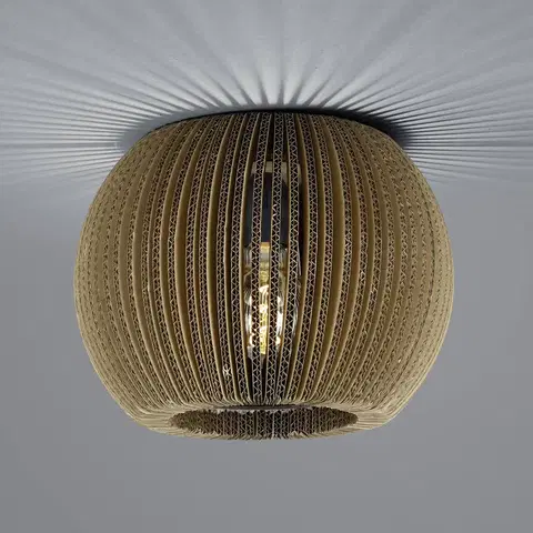 Stropné svietidlá HELL Vrstvové stropné svietidlo z kartónu, jedno svetlo, okrúhle