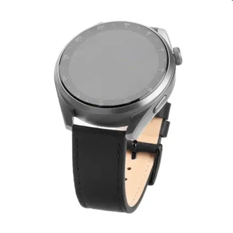 Príslušenstvo k wearables FIXED Kožený remienok s Quick Release so šírkou 22 mm pre smartwatch, čierny FIXLST-22MM-BK