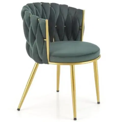 Čalúnené stoličky Stolička W140 c.zelená