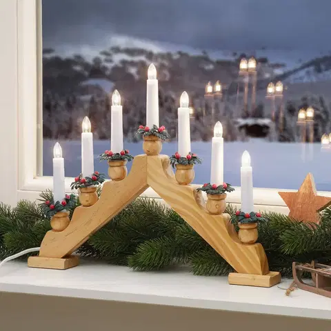 Vianočné osvetlenie Markslöjd Ozdobený svetelný oblúk Tomas prírodný