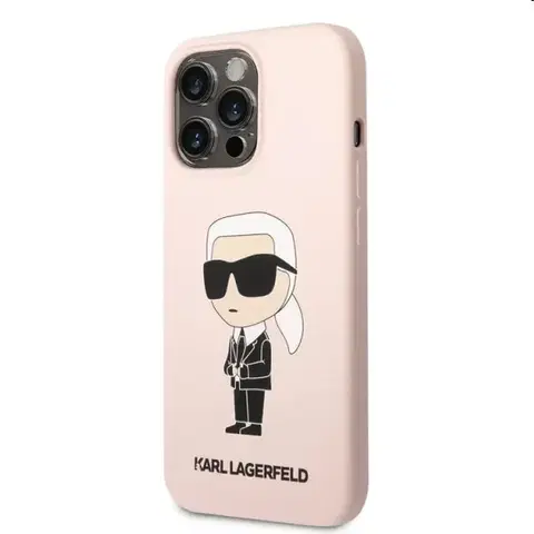 Puzdrá na mobilné telefóny Zadný kryt Karl Lagerfeld Liquid Silicone Ikonik NFT pre Apple iPhone 13 Pro, ružová 57983112388