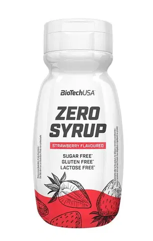 Zdravé potraviny Zero Syrup - Biotech USA 320 ml. Strawberry