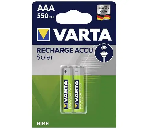 Predlžovacie káble VARTA Varta 56733 - 2 ks Nabíjacie batérie SOLAR ACCU AAA NiMH/550mAh/1,2V 
