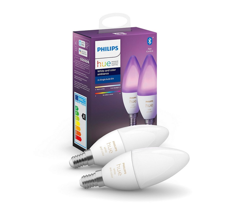 LED osvetlenie Philips SADA 2x LED Stmievateľná žiarovka Philips Hue WHITE AND COLOR E14/5,3W/230V 