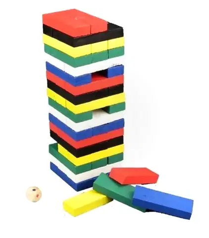 Hračky spoločenské hry pre deti LAMPS - Stolová hra Jenga padajúca veža 54ks